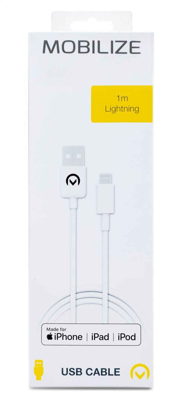 Mobilize Cable Usb To Apple Mfi Lightning 1M. 12W White - Afbeelding 4