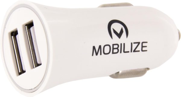 Mobilize Car Charger 2X Usb + Usb To Micro Usb Cable 12W 1M. White - Afbeelding 2