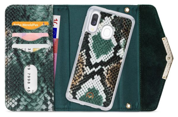 Mobilize 2In1 Gelly Velvet Clutch For Samsung Galaxy A40 Green Snake - Afbeelding 4