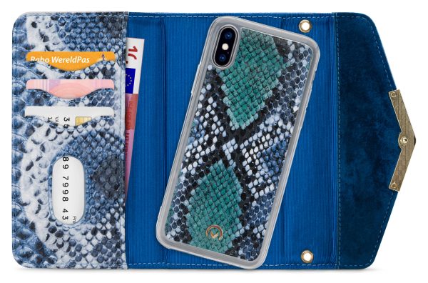 Mobilize 2In1 Gelly Velvet Clutch For Apple Iphone X/Xs Royal Blue Snake - Afbeelding 4