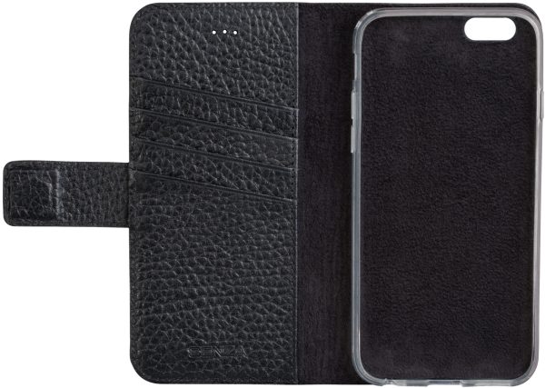 Senza Exquisite Leather Wallet Apple Iphone 6/6S Intense Black - Afbeelding 2