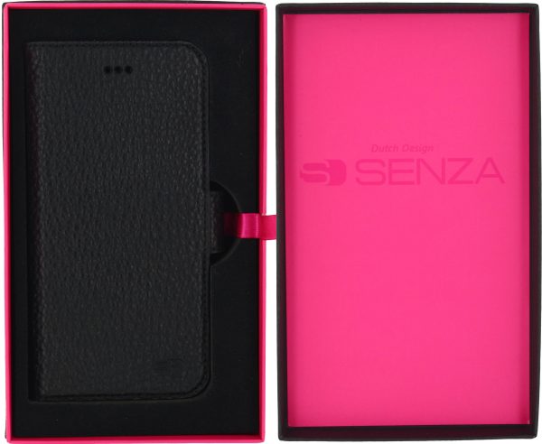 Senza Exquisite Leather Wallet Apple Iphone 6/6S Intense Black - Afbeelding 4