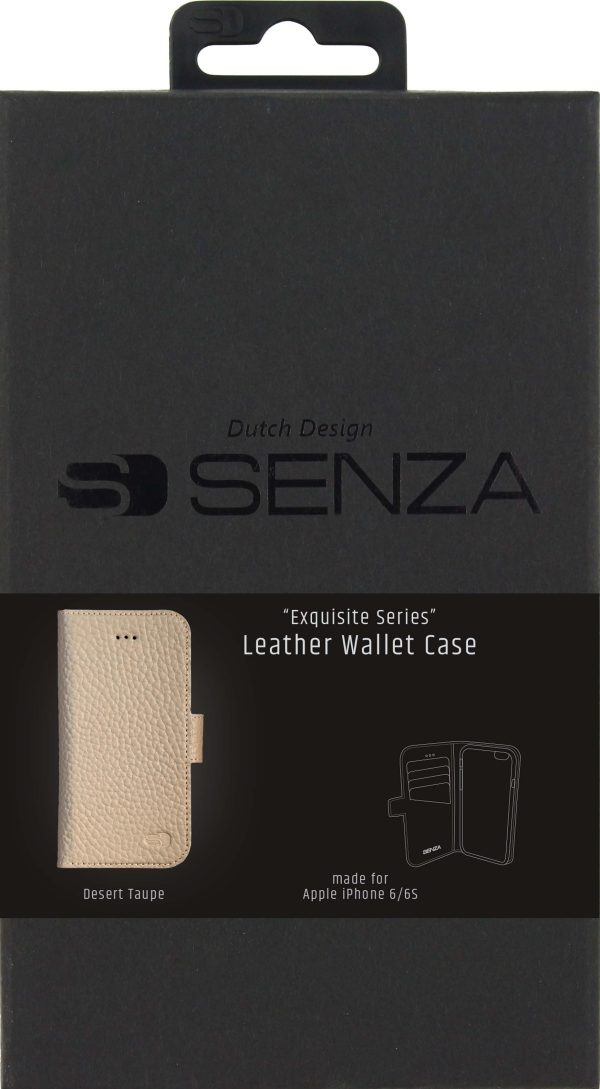 Senza Exquisite Leather Wallet Apple Iphone 6/6S Desert Taupe - Afbeelding 3