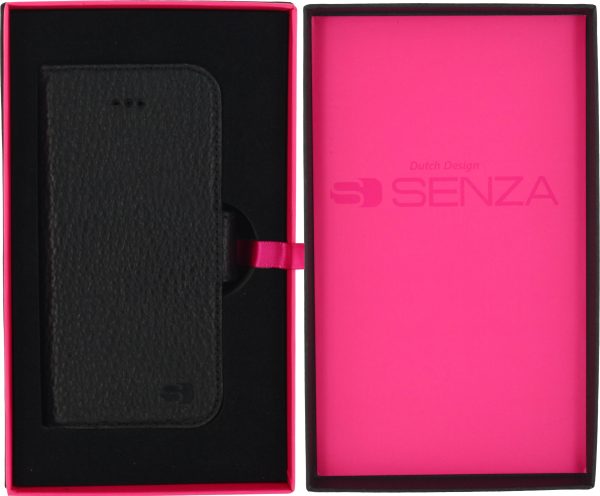 Senza Exquisite Leather Wallet Apple Iphone 5/5S/Se Intense Black - Afbeelding 4