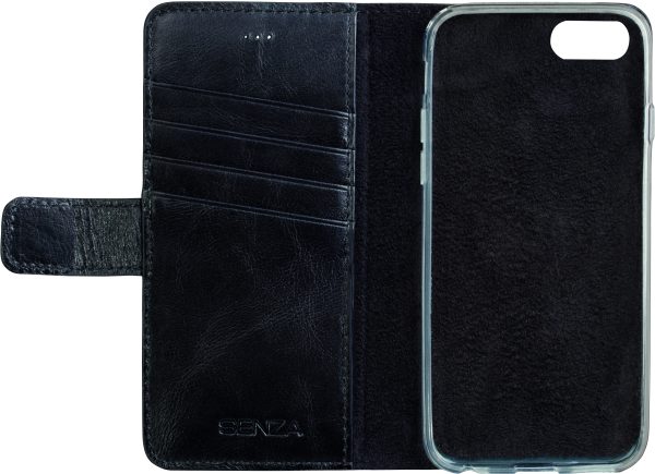 Senza Pure Leather Wallet Apple Iphone 7/8/Se (2020/2022) Deep Black - Afbeelding 2