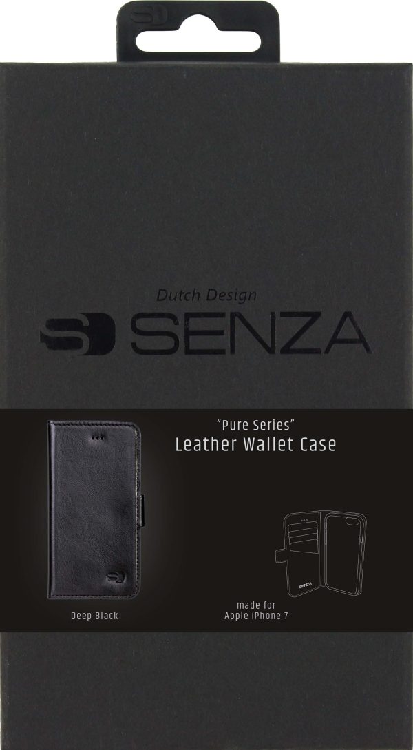 Senza Pure Leather Wallet Apple Iphone 7/8/Se (2020/2022) Deep Black - Afbeelding 3