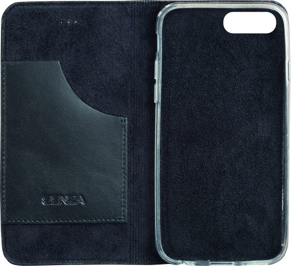 Senza Authentic Leather Booklet Apple Iphone 7 Plus/8 Plus Pure Black - Afbeelding 3