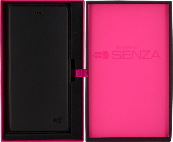Senza Authentic Leather Booklet Apple Iphone 7 Plus/8 Plus Pure Black - Afbeelding 4