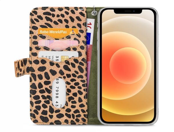 Mobilize 2In1 Magnet Zipper Case Apple Iphone 12/12 Pro Olive/Leopard - Afbeelding 3
