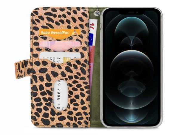 Mobilize 2In1 Magnet Zipper Case Apple Iphone 12 Pro Max Olive/Leopard - Afbeelding 3