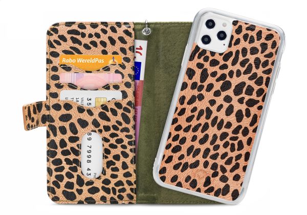 Mobilize 2In1 Magnet Zipper Case Apple Iphone 12 Pro Max Olive/Leopard - Afbeelding 4