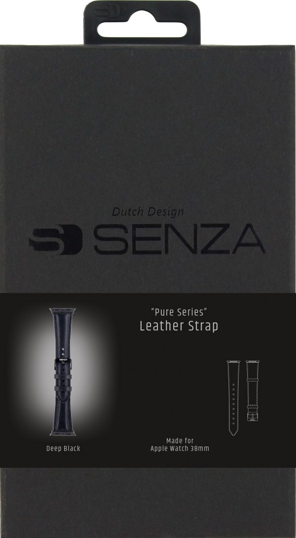 Senza Pure Leather Strap Apple Watch 38Mm Deep Black - Afbeelding 4