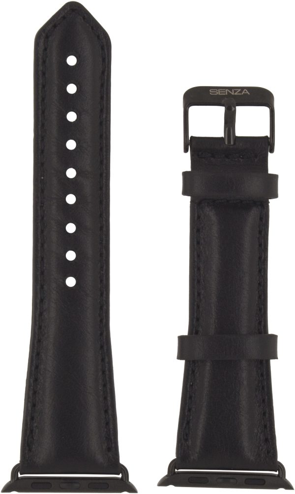 Senza Pure Leather Strap Apple Watch 42Mm Deep Black - Afbeelding 3