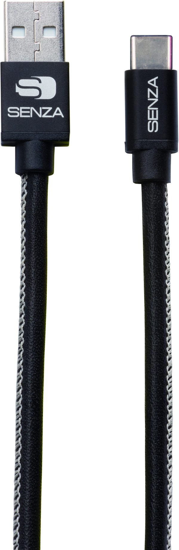 Senza Premium Leather Charge/Sync Cable Usb-C 1.5M. 15W Black - Afbeelding 2