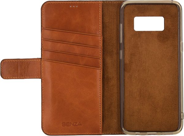 Senza Desire Leather Wallet Samsung Galaxy S8+ Burned Cognac - Afbeelding 2