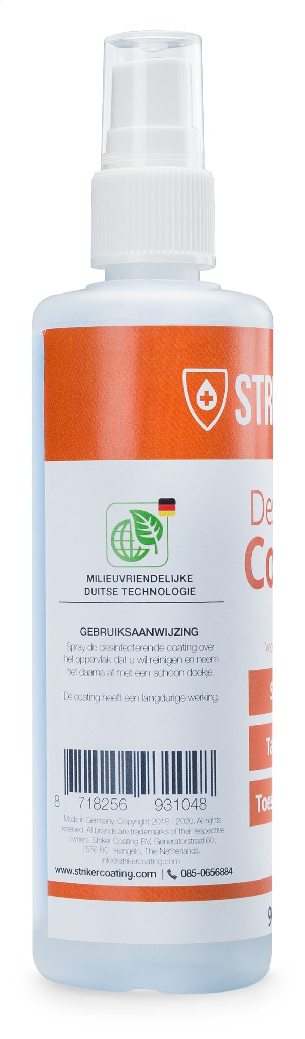 Striker Coating Desinfectie Coating Voor O.a. Smartphone, Tablet, Laptop, Toetsenbord 125Ml (>90Pct Alcohol) - Afbeelding 2