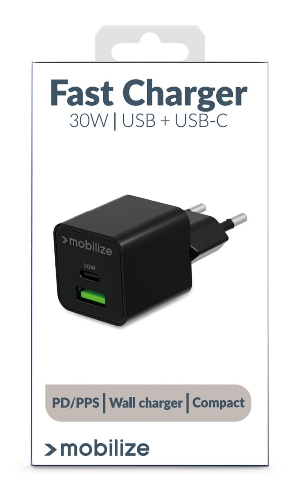 Mobilize Wall Charger Usb-C + Usb Gan 30W With Pd/Pps Black - Afbeelding 11