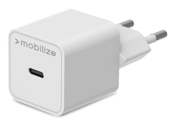 Mobilize Wall Charger Usb-C 20W With Pd + Mfi Lightning Nylon Cable 1.2M White - Afbeelding 2