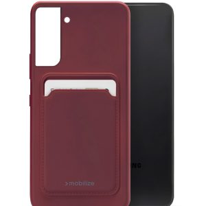 Mobilize Rubber Gelly Card Case Samsung Galaxy S22 5G Matt Bordeaux