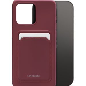 Mobilize Rubber Gelly Card Case Apple Iphone 14 Pro Matt Bordeaux