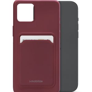 Mobilize Rubber Gelly Card Case Apple Iphone 15 Plus Matt Bordeaux