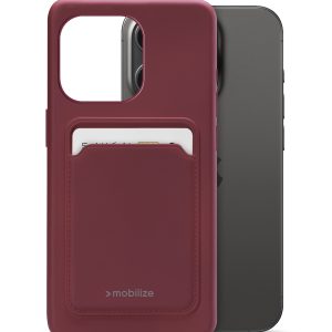 Mobilize Rubber Gelly Card Case Apple Iphone 15 Pro Matt Bordeaux