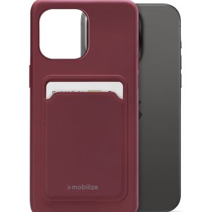 Mobilize Rubber Gelly Card Case Apple Iphone 15 Pro Max Matt Bordeaux