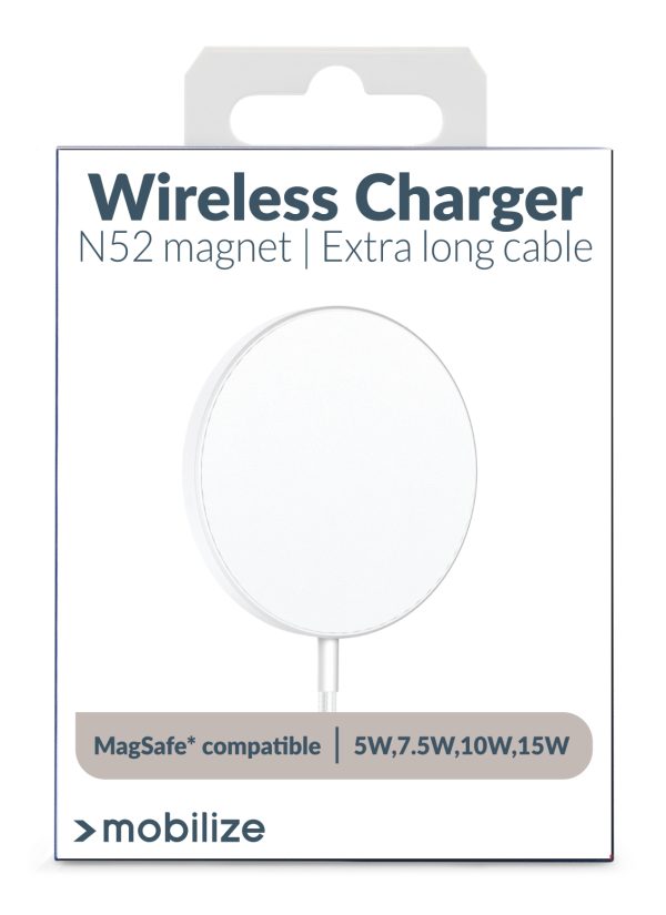 Mobilize Strong Magnetic Wireless Charger Magsafe Compatible 15W White - Acrylic - Afbeelding 6
