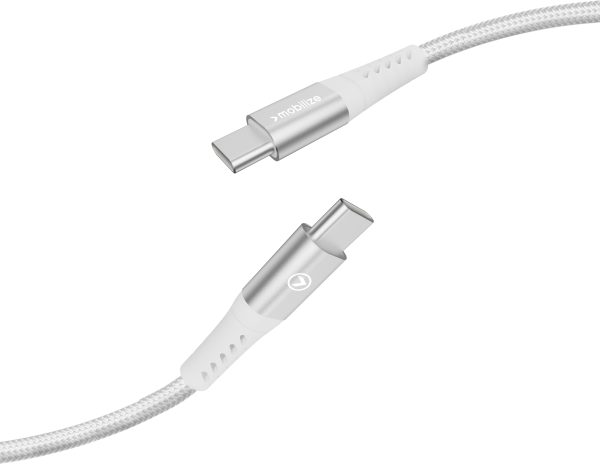Mobilize Strong Nylon Cable Usb-C To Usb-C 1M. 100W White - Afbeelding 4