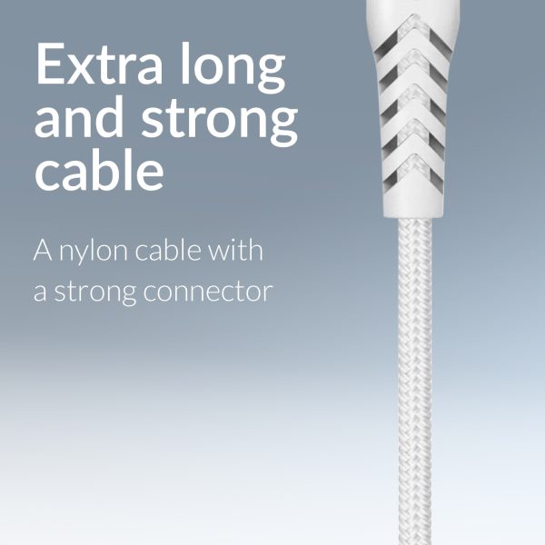Mobilize Strong Nylon Cable Usb-C To Usb-C 1M. 100W White - Afbeelding 5