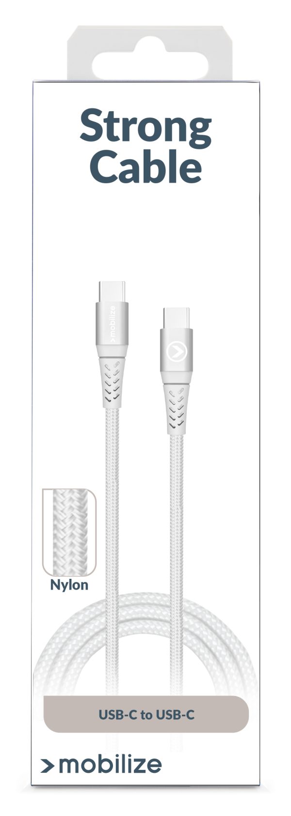 Mobilize Strong Nylon Cable Usb-C To Usb-C 1M. 100W White - Afbeelding 6