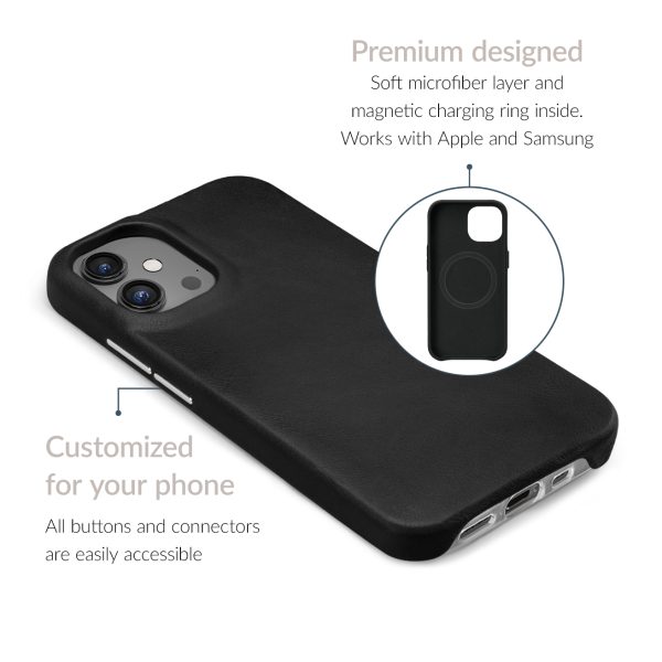 Mobilize Magsafe Compatible Premium Leather Case Apple Iphone 15 Plus Black - Afbeelding 2