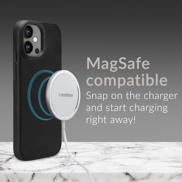 Mobilize Magsafe Compatible Premium Leather Case Apple Iphone 15 Plus Black - Afbeelding 4