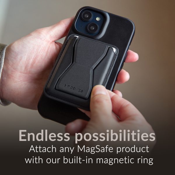 Mobilize Magsafe Compatible Premium Leather Case Apple Iphone 15 Plus Black - Afbeelding 6