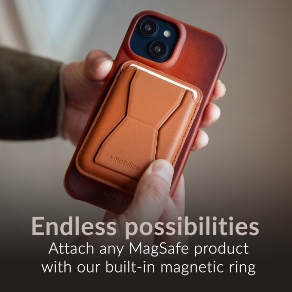 Mobilize Magsafe Compatible Premium Leather Case Apple Iphone 16 Pro Burned Cognac - Afbeelding 6