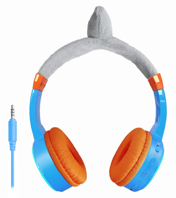 Mobilize Wireless/Wired Over Ear Kids Headphone 85Db Shark - Afbeelding 2