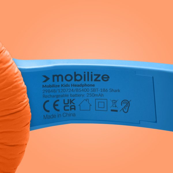 Mobilize Wireless/Wired Over Ear Kids Headphone 85Db Shark - Afbeelding 3