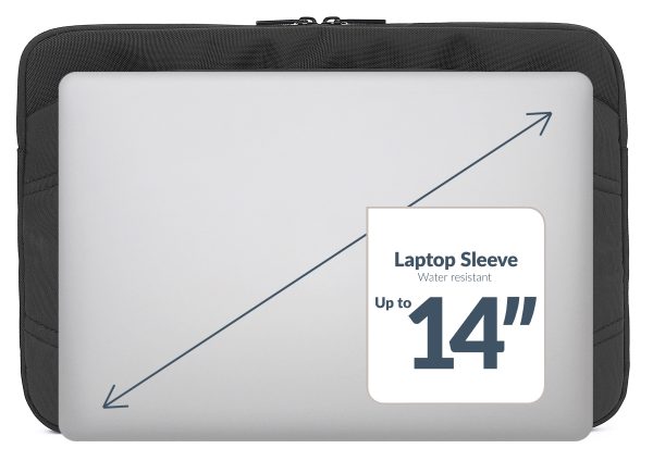 Mobilize Waterresistant Laptop Sleeve Up To 14Inch Black - Afbeelding 2