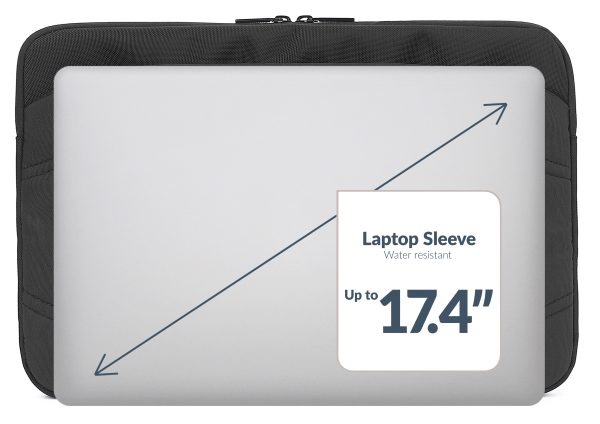 Mobilize Waterresistant Laptop Sleeve Up To 17.4Inch Black - Afbeelding 2
