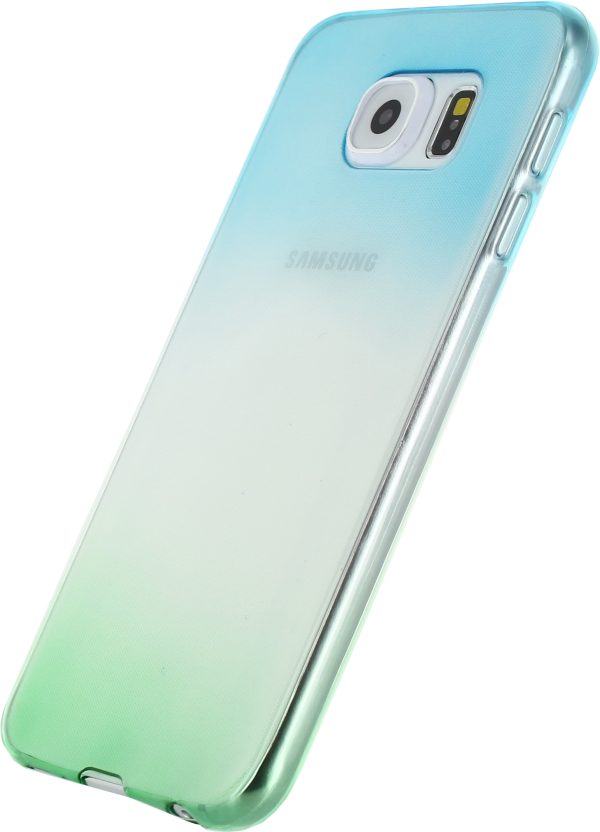 Xccess Thin Tpu Case Samsung Galaxy S6 Edge Gradual Green/Turquoise
