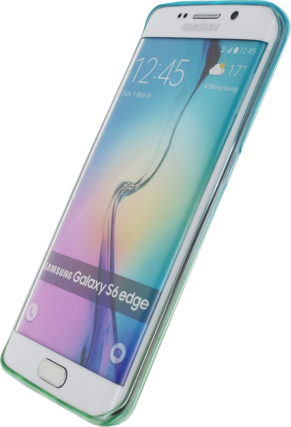 Xccess Thin Tpu Case Samsung Galaxy S6 Edge Gradual Green/Turquoise - Afbeelding 2