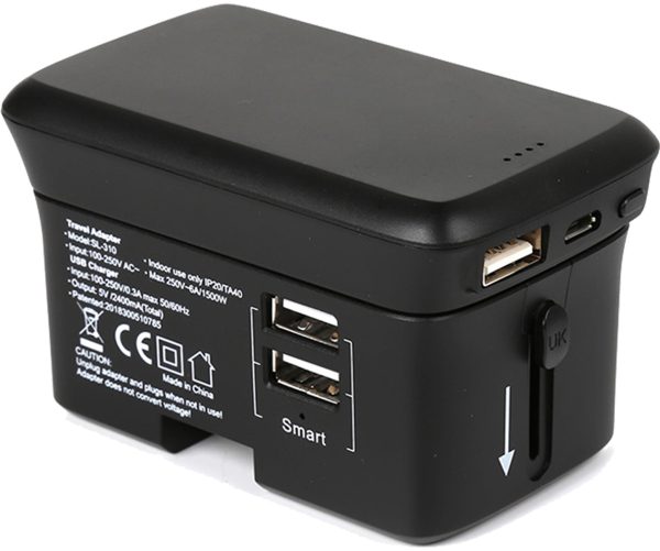 Real Power Travelcharge-4K Realpower Travel Charger + Powerbank 4000Mah Black
