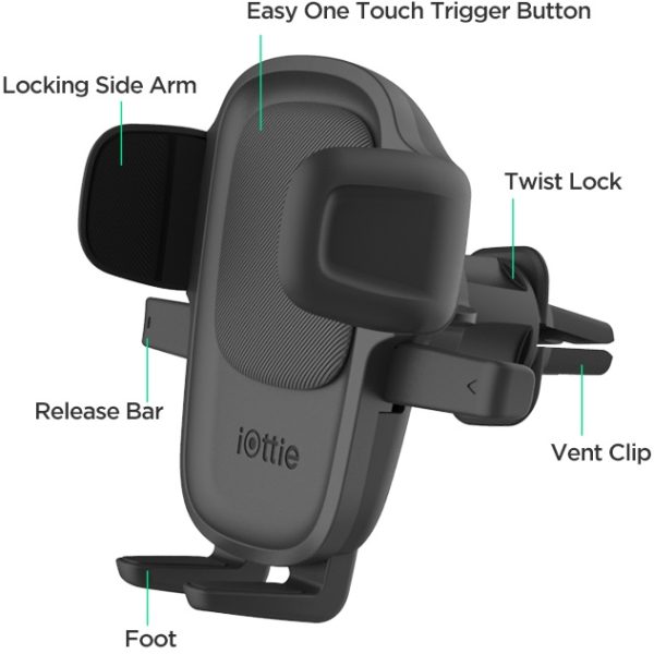 Iottie Easy One Touch 5 Air Vent Mount Black - Afbeelding 7