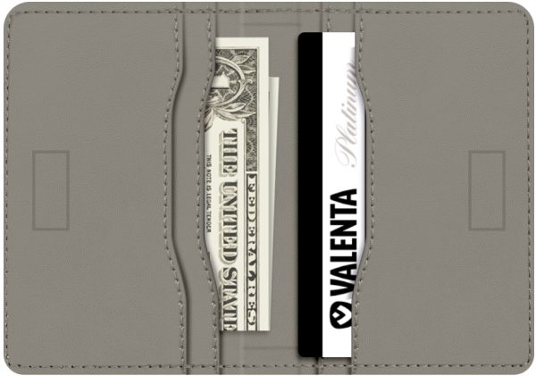 Valenta Leather Card Wallet Snap Grey - Afbeelding 5