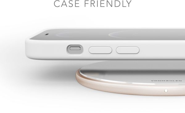 Vonmählen Aura Wireless Charging Pad Glass 7.5W/10W/15W Cool Grey/Rose Gold - Afbeelding 5