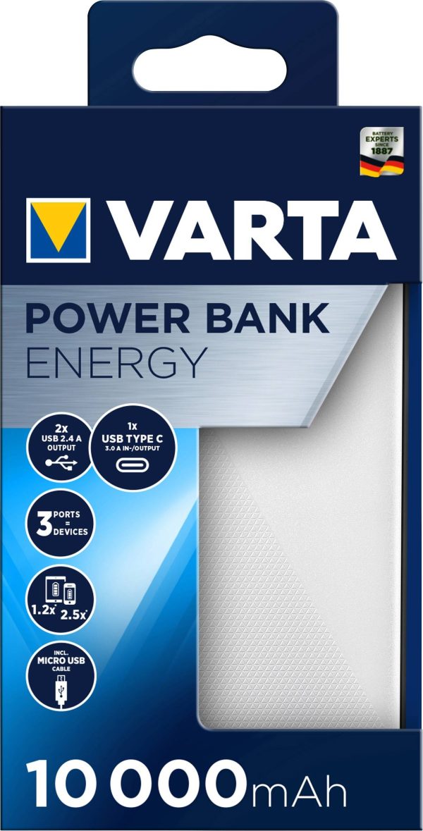 Varta Portable Power Bank Energy 10.000 Mah 15W White - Afbeelding 5