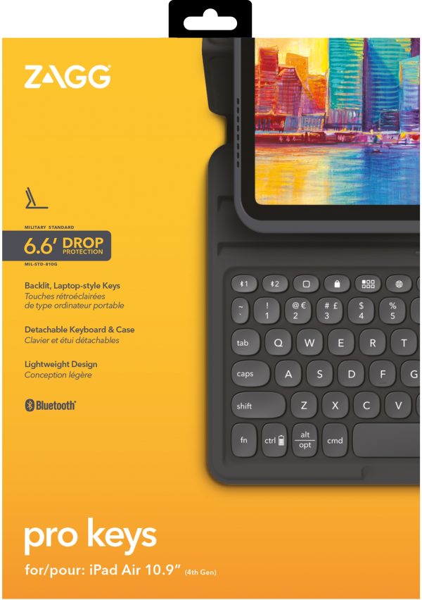Zagg Pro Keys Bluetooth Keyboard Case For Apple Ipad Air 10.9 (2020/2022) Qwerty Black - Afbeelding 11