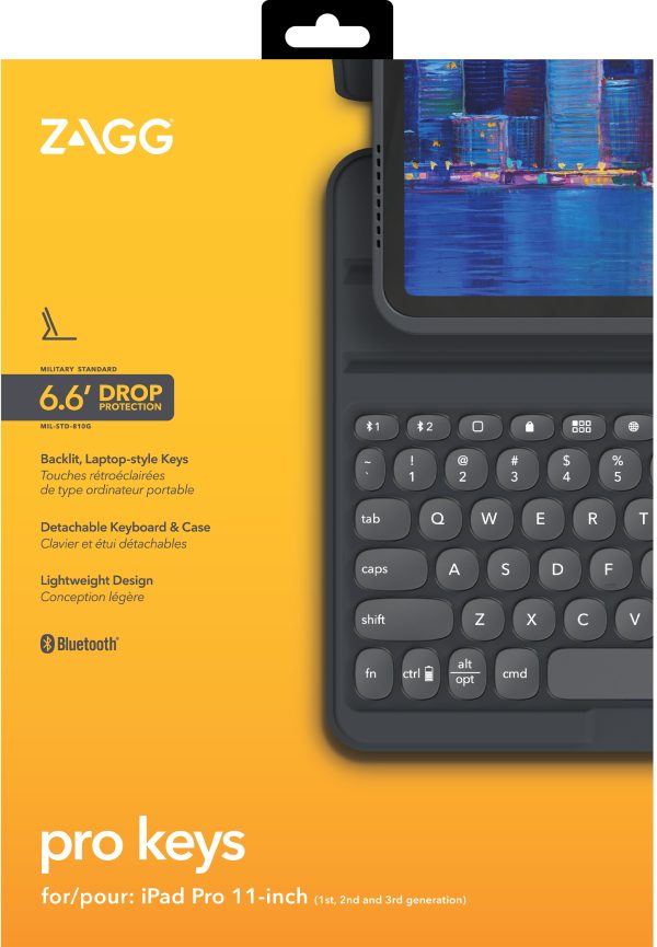 Zagg Pro Keys Bluetooth Keyboard Case For Apple Ipad Air 11 (2024/2025)/Pro 11 (2021) Qwerty Black - Afbeelding 8