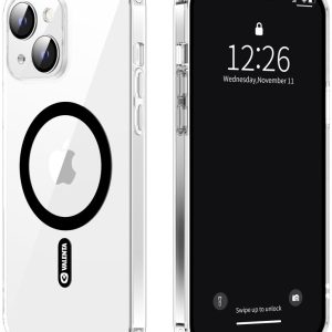 Valenta Tempered Glass Back Cover Magsafe Case Apple Iphone 14 Plus Clear