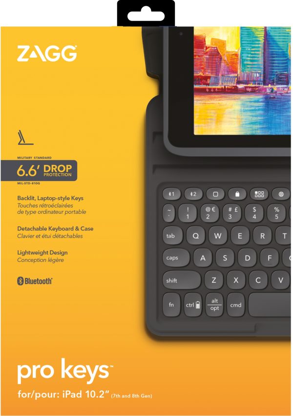 Zagg Pro Keys Bluetooth Keyboard Case For Apple Ipad 10.2 (2019/2020/2021) Azerty Black - Afbeelding 10